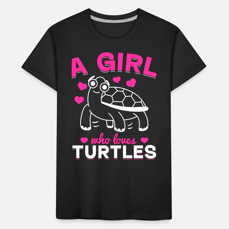 Turtle Girl Cute Turtle - Ein Mädchen, das Kinder Premium Bio T-Shirt