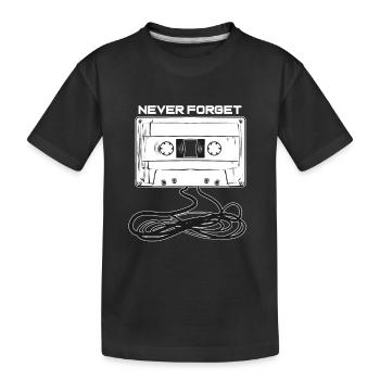 Never Forget Audio Cassette Tape 80s - Kinder Premium Bio T-Shirt - Schwarz - Vorne