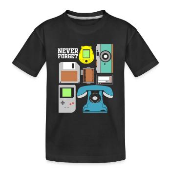 Never Forget Audio Cassette Tape Novelty - Kinder Premium Bio T-Shirt - Schwarz - Vorne