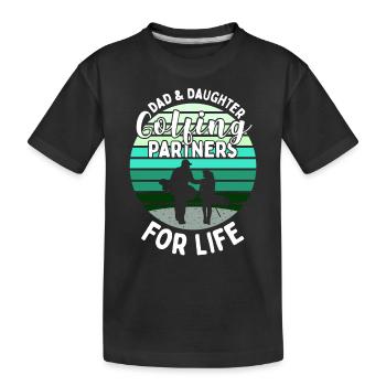 Père et fille Partenaire de golf Partner Look - T-shirt bio Premium Enfant - noir - Devant