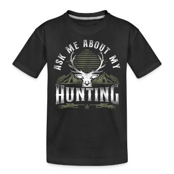Cerf Chasse Cerf Chasseur Vintage - T-shirt bio Premium Enfant - noir - Devant