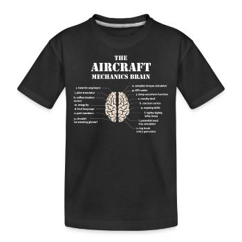 Flugzeugmechaniker-Gehirn - Kinder Premium Bio T-Shirt - Schwarz - Vorne