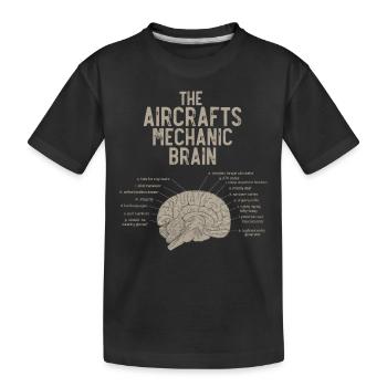 Flugzeugmechaniker-Gehirn - Kinder Premium Bio T-Shirt - Schwarz - Vorne