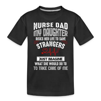 Nurse Papa Gift - Kids' Premium Organic T-Shirt - black - Front