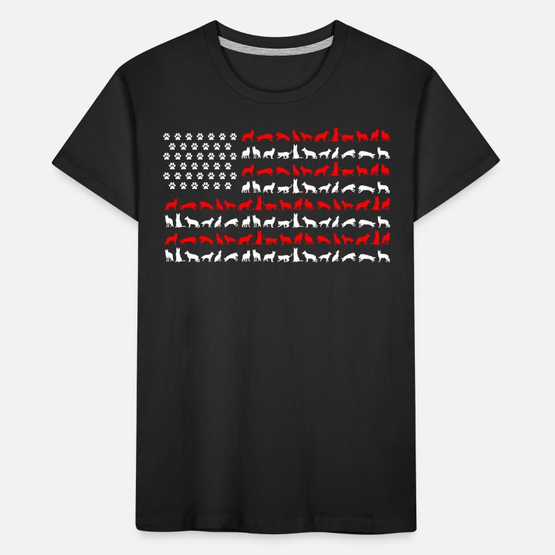 German Shepherd US FLAG Kids' Premium Organic T-Shirt