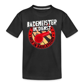 Rettungsschwimmer Bademeister - Kinder Premium Bio T-Shirt - Schwarz - Vorne
