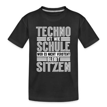 Techno Ist Wie Schule Techno - Kinder Premium Bio T-Shirt - Schwarz - Vorne