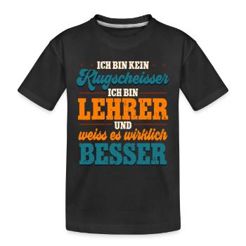 Lehrer Lehrerin Klassenlehrer - Kinder Premium Bio T-Shirt - Schwarz - Vorne