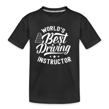 The best driving instructor in the world Profession driving school - Kids' Premium Organic T-Shirt - black - Front