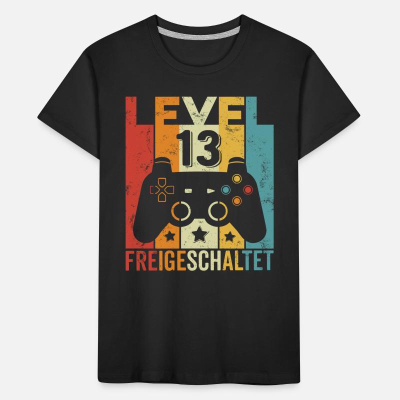 Level 13 Freigeschaltet Geburtstag Junge Mädchen Kinder Premium Bio T-Shirt