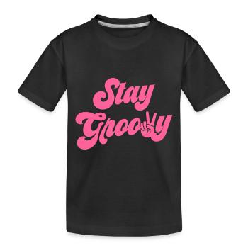 Stay Groovy - Kinder Premium Bio T-Shirt - Schwarz - Vorne