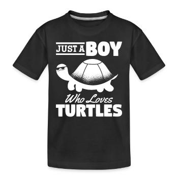 Turtle Lovers Sea Turtle - Just one - Kids' Premium Organic T-Shirt - black - Front