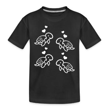 Turtles Hearts Sea Turtles Lovers of - Kids' Premium Organic T-Shirt - black - Front