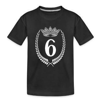 6. Geburtstag Zahl Jubiläum 6 - Kinder Premium Bio T-Shirt - Schwarz - Vorne