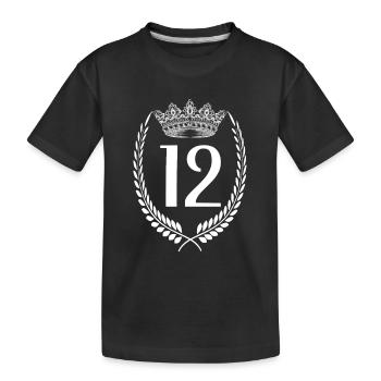 12. Geburtstag Zahl Jubiläum 12 - Kinder Premium Bio T-Shirt - Schwarz - Vorne