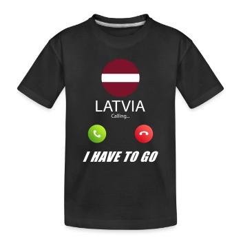 Latvia calls lusiger flags slogan - Kids' Premium Organic T-Shirt - black - Front