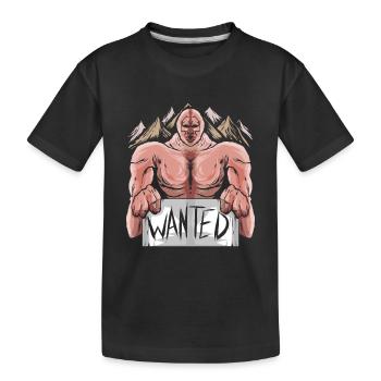 Bigfoot Wanted - Kinder Premium Bio T-Shirt - Schwarz - Vorne
