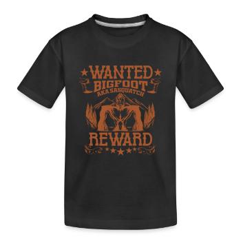 Bigfoot Wanted - Kinder Premium Bio T-Shirt - Schwarz - Vorne