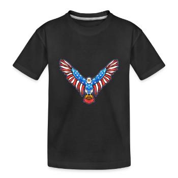 American Bald Eagle American 4th of July Patriotic - Kinder Premium Bio T-Shirt - Schwarz - Vorne