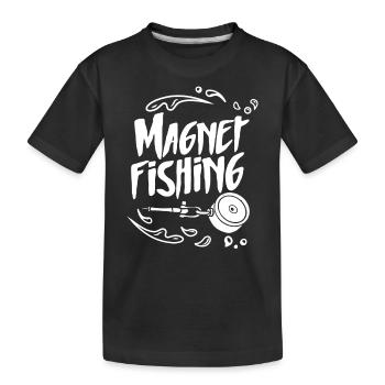 Magnetfischen Magnet Magnetfischer - Kinder Premium Bio T-Shirt - Schwarz - Vorne