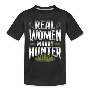 Mariage de chasseur de chasseurs de cerfs de Buck - T-shirt bio Premium Enfant - noir - Devant