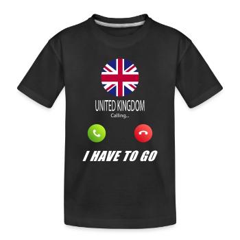 UK ruft an Lusiger Flaggen Spruch - Kinder Premium Bio T-Shirt - Schwarz - Vorne