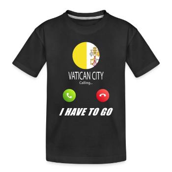 Vatikan Stadt ruft an Lusiger Flaggen Spruch - Kinder Premium Bio T-Shirt - Schwarz - Vorne