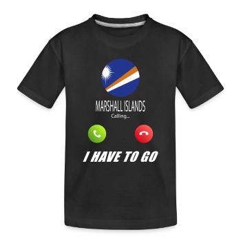 Marshall Islands calls to Lusiger flags saying - Kids' Premium Organic T-Shirt - black - Front