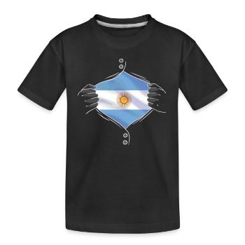 Le drapeau argentin fier - T-shirt bio Premium Enfant - noir - Devant
