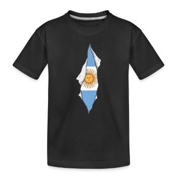 Drapeau argentin fier argentine - T-shirt bio Premium Enfant - noir - Devant