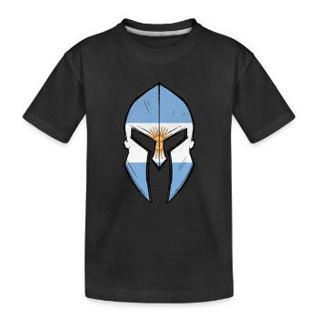 Drapeau argentin en casque de guerrier spartiate - T-shirt bio Premium Enfant - noir - Devant