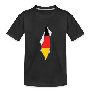 germany flag proud german - Kinder Premium Bio T-Shirt - Schwarz - Vorne