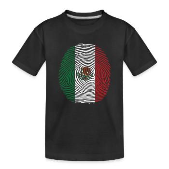 empreinte digitale du drapeau mexicain - T-shirt bio Premium Enfant - noir - Devant