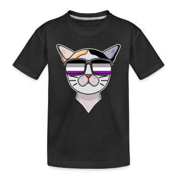 Asexuel Lgbt Japonais Bobtail Cat Asexualité - T-shirt bio Premium Enfant - noir - Devant