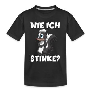 Stinktier Lustige Stinktiere Zootier Geschenk für - Kinder Premium Bio T-Shirt - Schwarz - Vorne