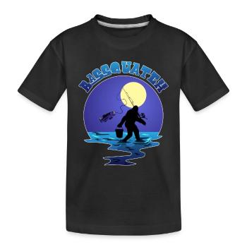 Fishing Bigfoot Pun Bassquatch Sasquatch Lover Ang - Kids' Premium Organic T-Shirt - black - Front