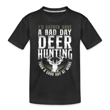 Buck Deer Hunting Hunter Vintage - T-shirt bio Premium Enfant - noir - Devant