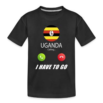 Uganda calls lusiger flags slogan - Kids' Premium Organic T-Shirt - black - Front