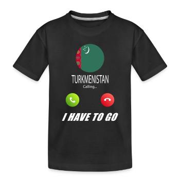 Turkmenistan ruft an Lusiger Flaggen Spruch - Kinder Premium Bio T-Shirt - Schwarz - Vorne