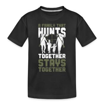Famille de chasseurs de cerfs Buck - T-shirt bio Premium Enfant - noir - Devant