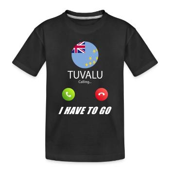 Tuvalu calls lusiger flags saying - Kids' Premium Organic T-Shirt - black - Front