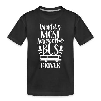 The most ingenious bus driver in the world Bus Bus driving - Kids' Premium Organic T-Shirt - black - Front