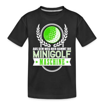 Minigolf Maschine Sport Mannschaft Verein - Kinder Premium Bio T-Shirt - Schwarz - Vorne