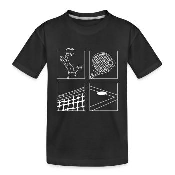 Tennis Game Illustration Minimalist Tennis Player - Kids' Premium Organic T-Shirt - black - Front