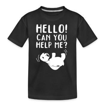 Turtle Funny Hallo! Kannst du mir helfen? Lustige - Kinder Premium Bio T-Shirt - Schwarz - Vorne