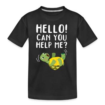 Turtle Funny Turtle Lover - Can you help me? - Kids' Premium Organic T-Shirt - black - Front