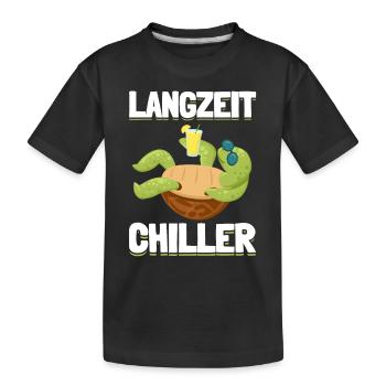 Lustige Schildkröte Langzeit Chiller Party - Kinder Premium Bio T-Shirt - Schwarz - Vorne