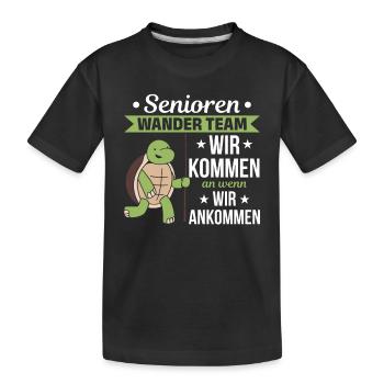Senioren Wander Team Pensionisten Wander Team - Kinder Premium Bio T-Shirt - Schwarz - Vorne