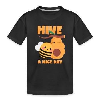 Bee Pun Have a Nice Day - Kids' Premium Organic T-Shirt - black - Front