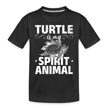 Turtle Is My Spirit Animal — niedliche - Kinder Premium Bio T-Shirt - Schwarz - Vorne